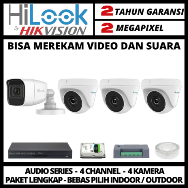 PAKET CCTV HILOOK 2MP 4 CHANNEL 4 KAMERA